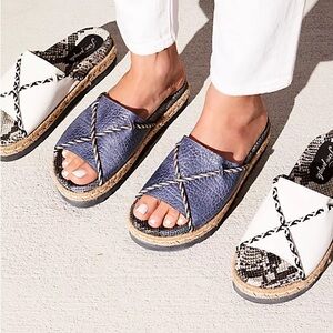 Free People Navy and White Espadrilles